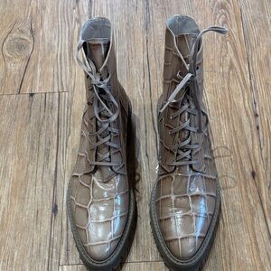 Freda Salvador Men's Tan Crocodile Pattern Boots